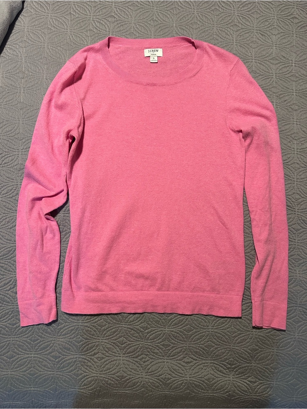 J. Crew Teddie Sweater Bright Pink Crewneck Small